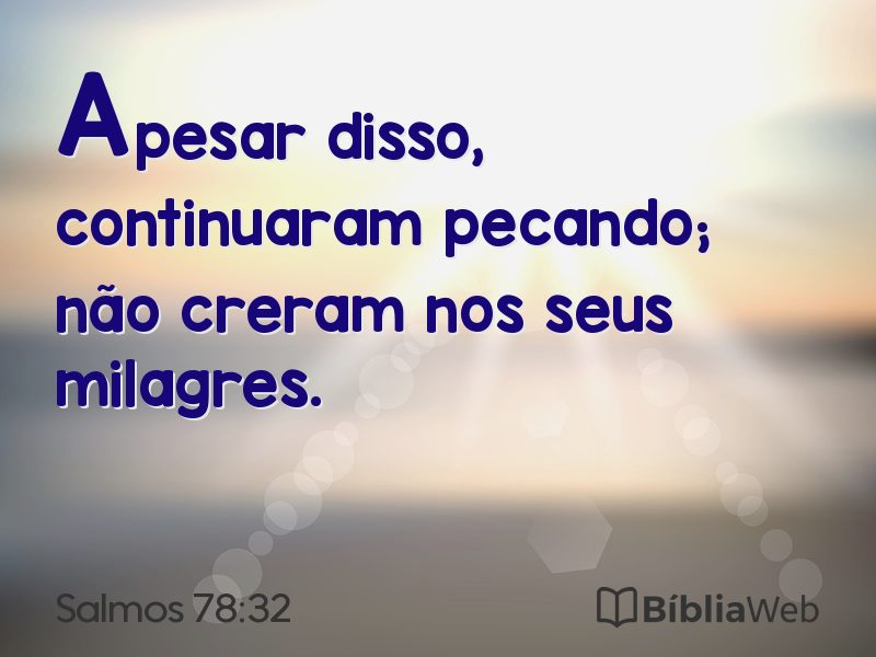 Salmos 78:32 em imagem para compartilhar