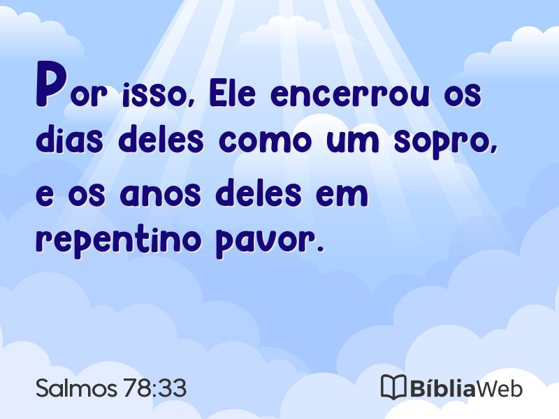 Salmos 78:33 em imagem para compartilhar