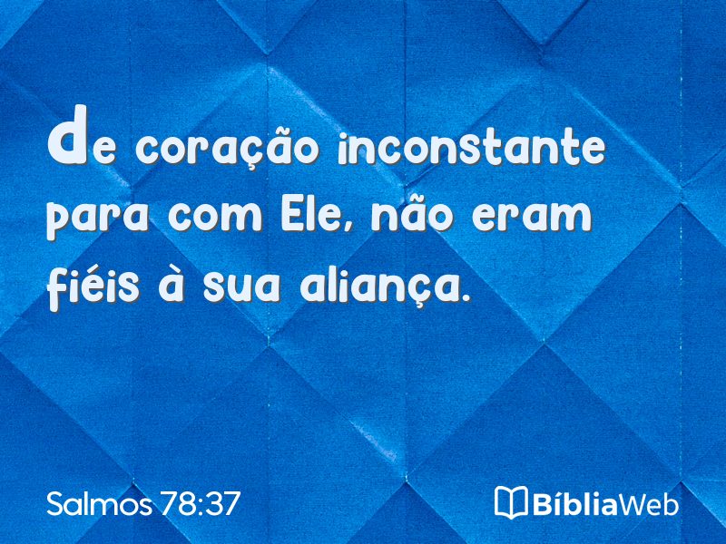 Salmos 78:37 em imagem para compartilhar