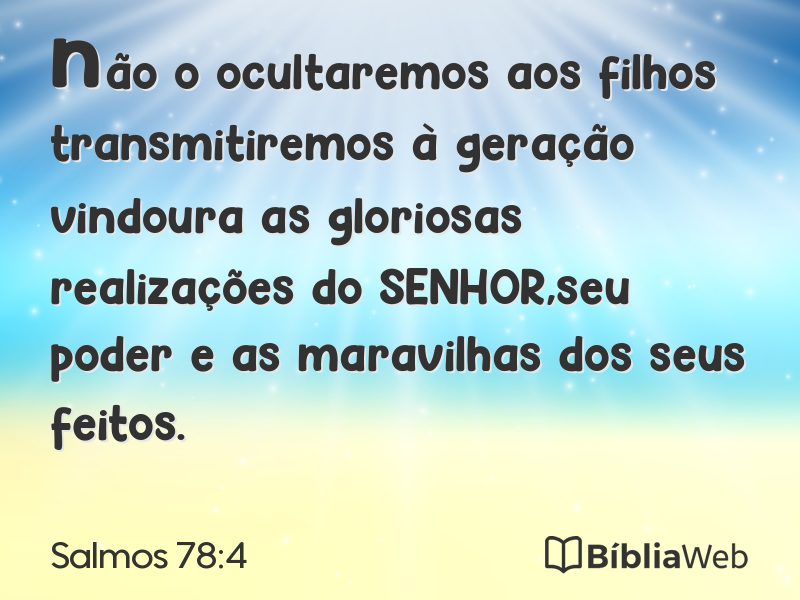 Salmos 78:4 em imagem para compartilhar