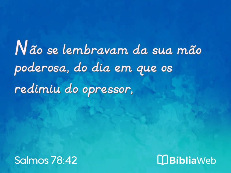 Salmos 78:42 em imagem para compartilhar