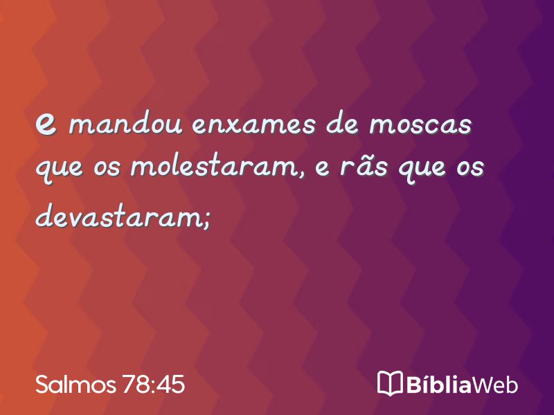Salmos 78:45 em imagem para compartilhar