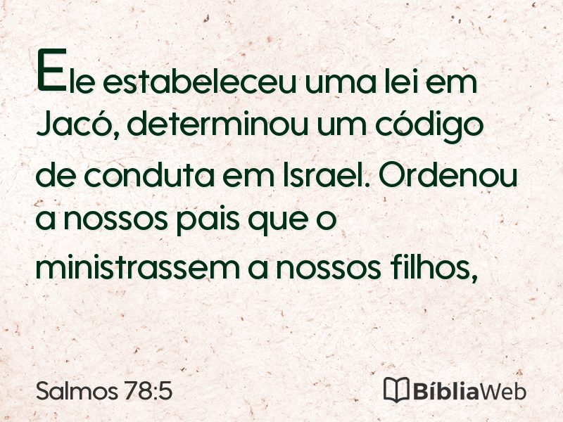 Salmos 78:5 em imagem para compartilhar