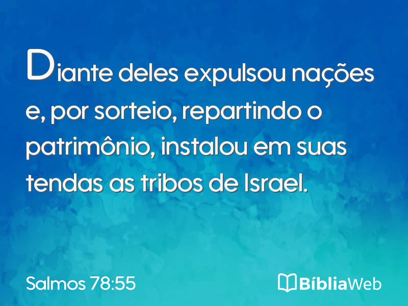 Salmos 78:55 em imagem para compartilhar
