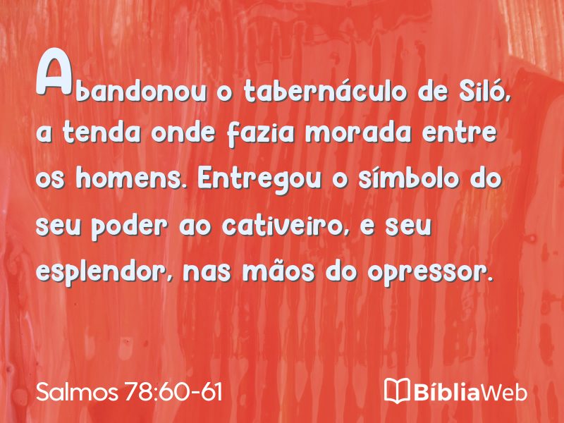 Salmos 78:60-61 em imagem para compartilhar
