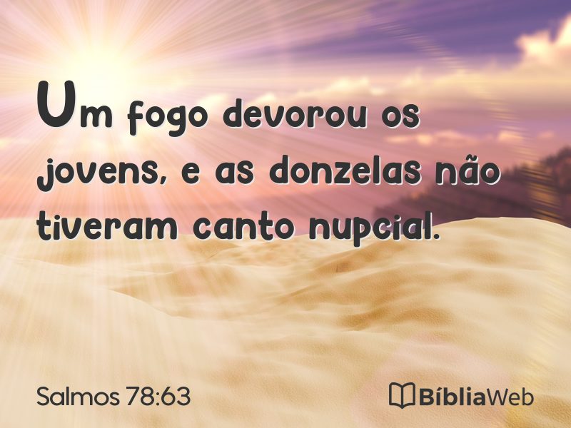 Salmos 78:63 em imagem para compartilhar