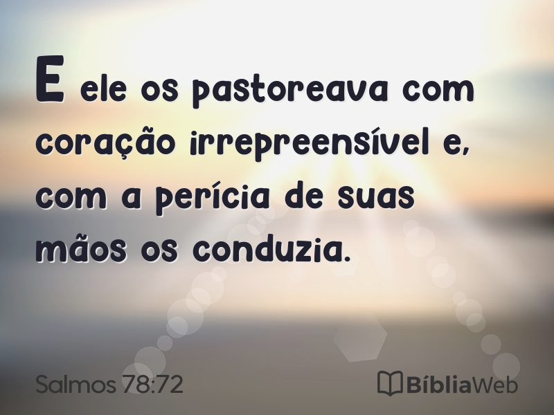Salmos 78:72 em imagem para compartilhar