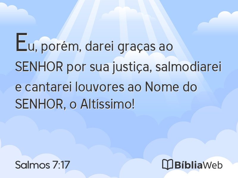 Salmos 7:17 em imagem para compartilhar