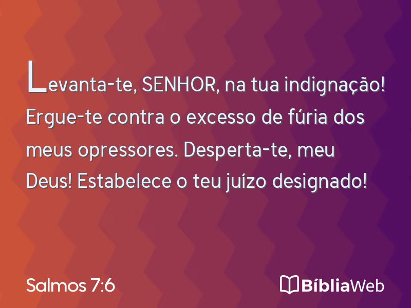 Salmos 7:6 em imagem para compartilhar