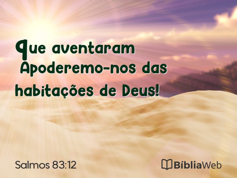 Salmos 83:12 em imagem para compartilhar