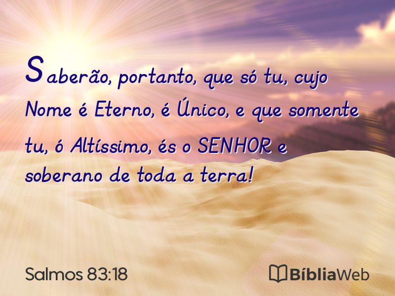 Salmos 83:18 em imagem para compartilhar