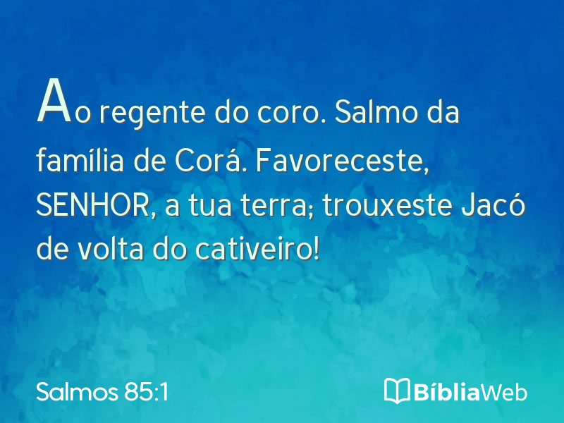 Salmos 85:1 em imagem para compartilhar