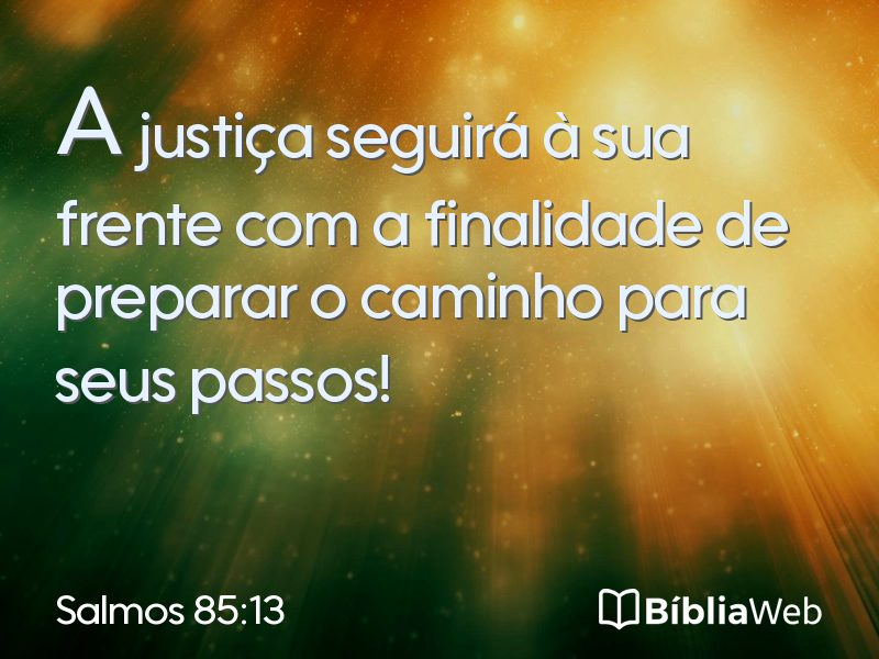 Salmos 85:13 em imagem para compartilhar