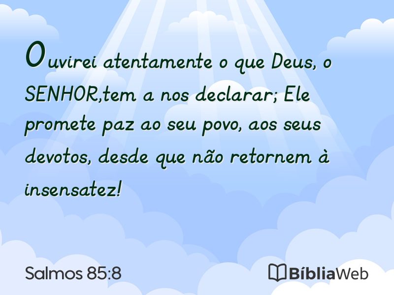 Salmos 85:8 em imagem para compartilhar