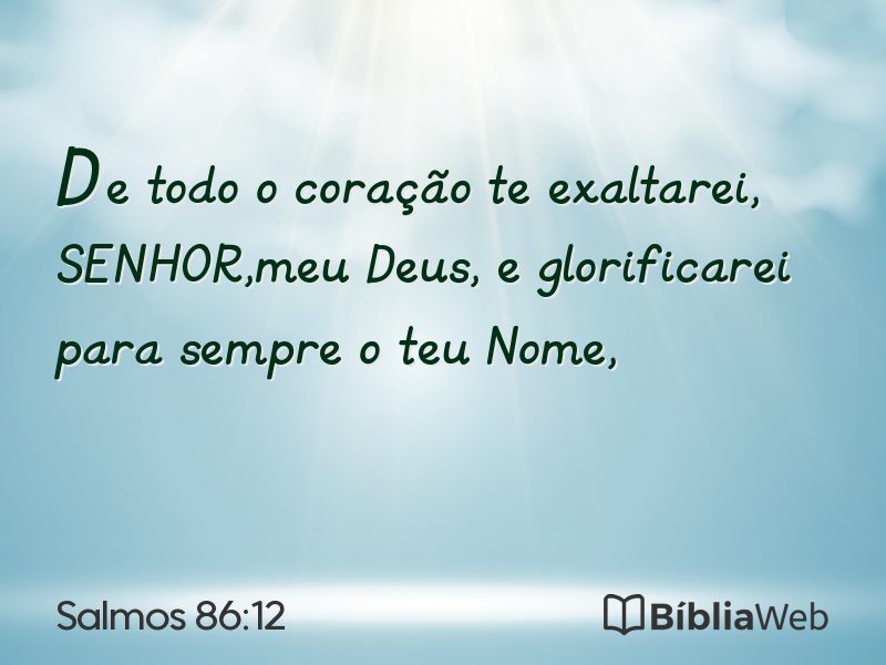 Salmos 86:12 em imagem para compartilhar