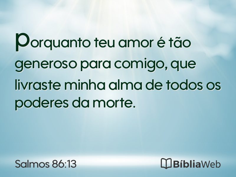 Salmos 86:13 em imagem para compartilhar