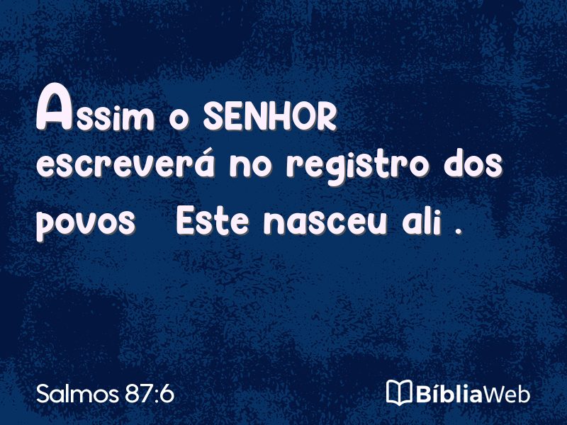 Salmos 87:6 em imagem para compartilhar