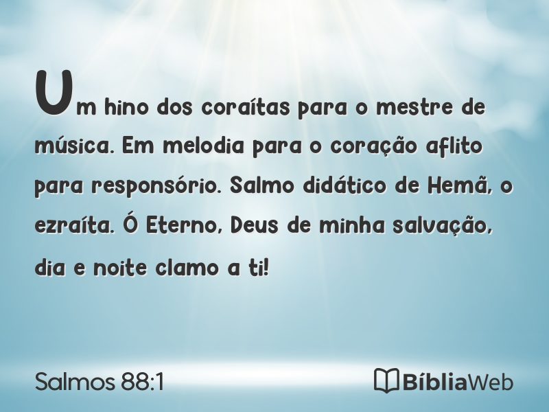 Salmos 88:1 em imagem para compartilhar