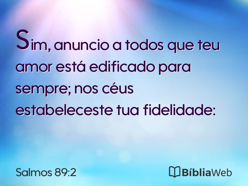 Salmos 89:2 em imagem para compartilhar
