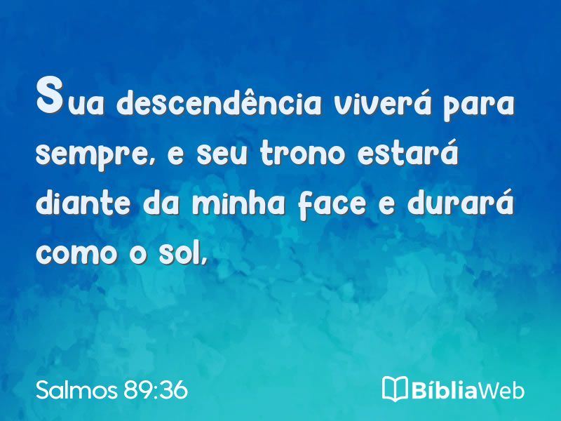Salmos 89:36 em imagem para compartilhar