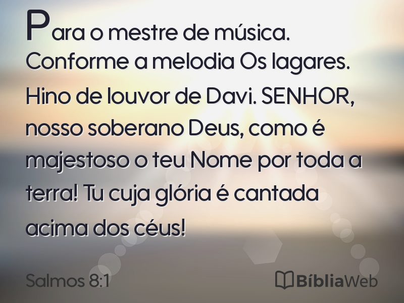 Salmos 8:1 em imagem para compartilhar