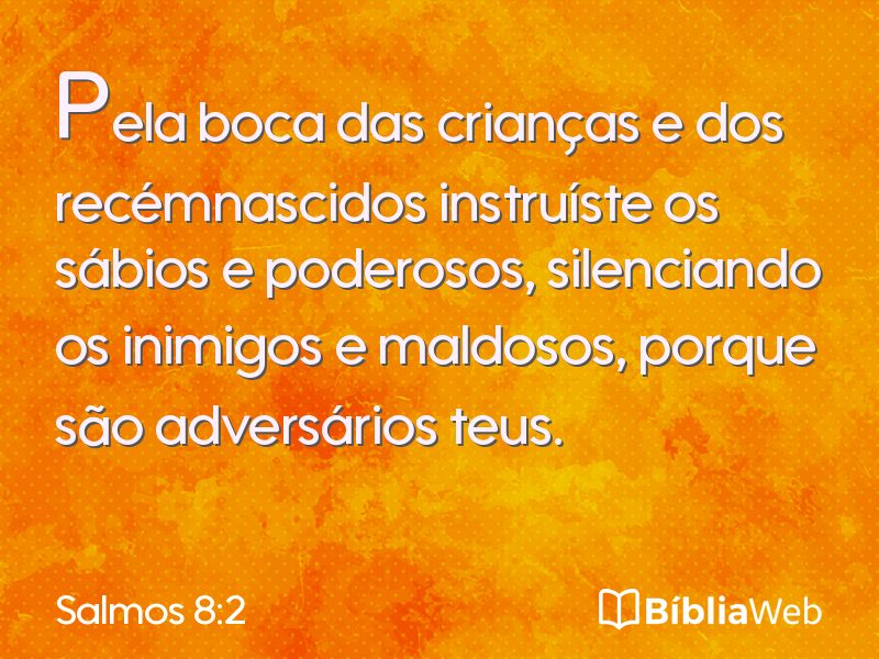 Salmos 8:2 em imagem para compartilhar