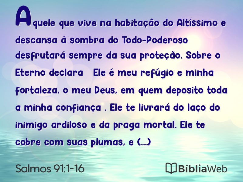 Salmos 91:1-16 em imagem para compartilhar