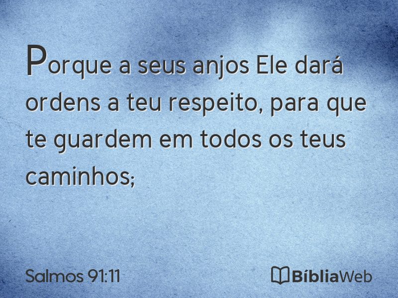Salmos 91:11 em imagem para compartilhar