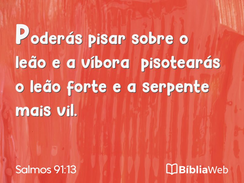 Salmos 91:13 em imagem para compartilhar