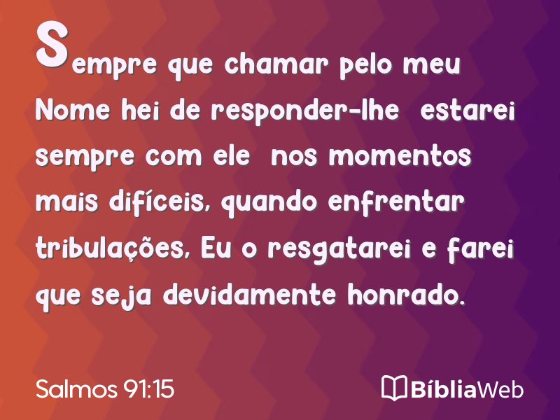 Salmos 91:15 em imagem para compartilhar