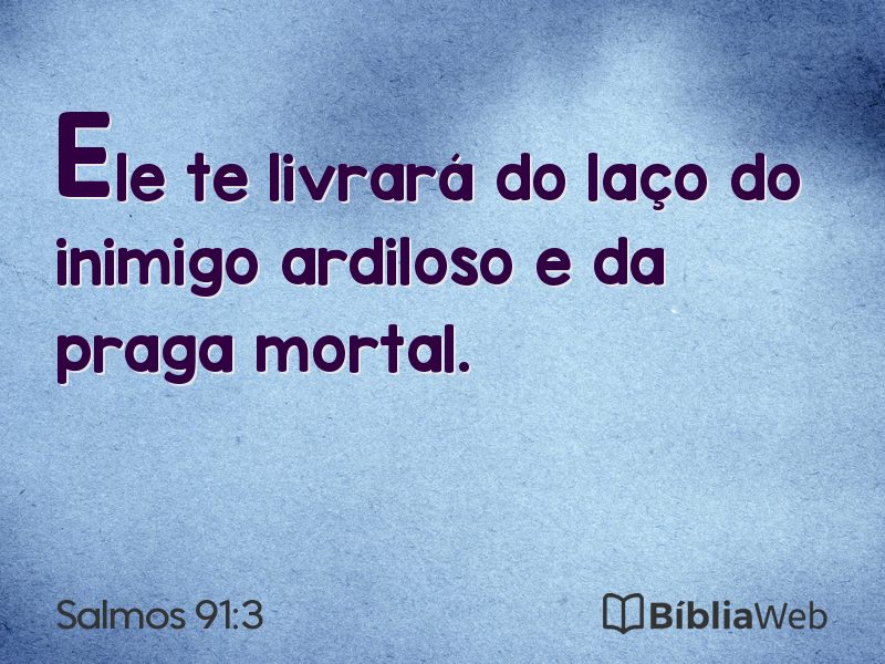 Salmos 91:3 em imagem para compartilhar