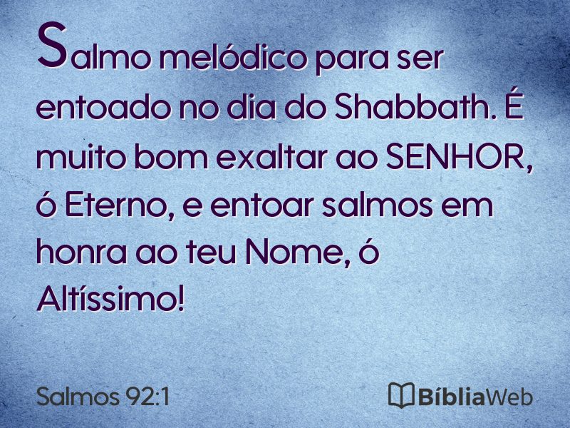 Salmos 92:1 em imagem para compartilhar