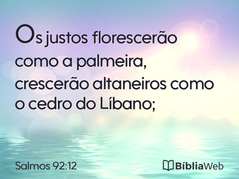 Salmos 92:12 em imagem para compartilhar