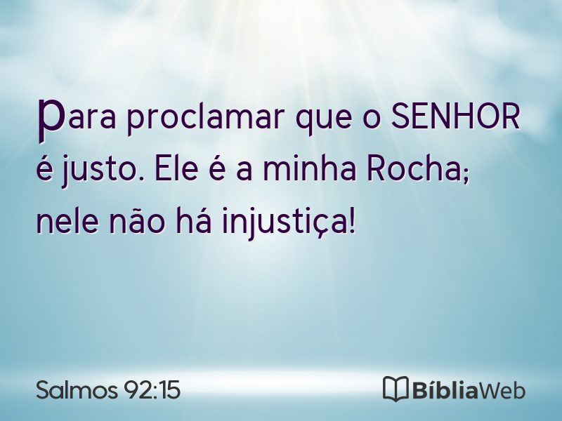 Salmos 92:15 em imagem para compartilhar