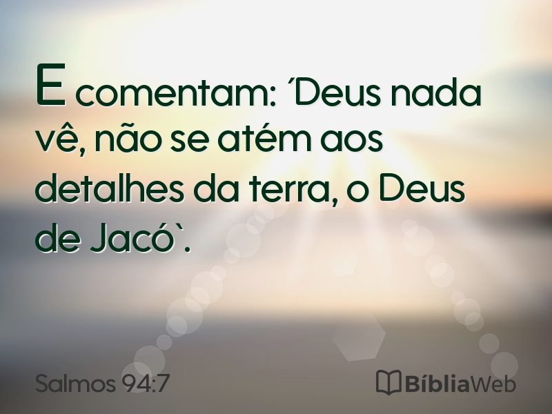Salmos 94:7 em imagem para compartilhar