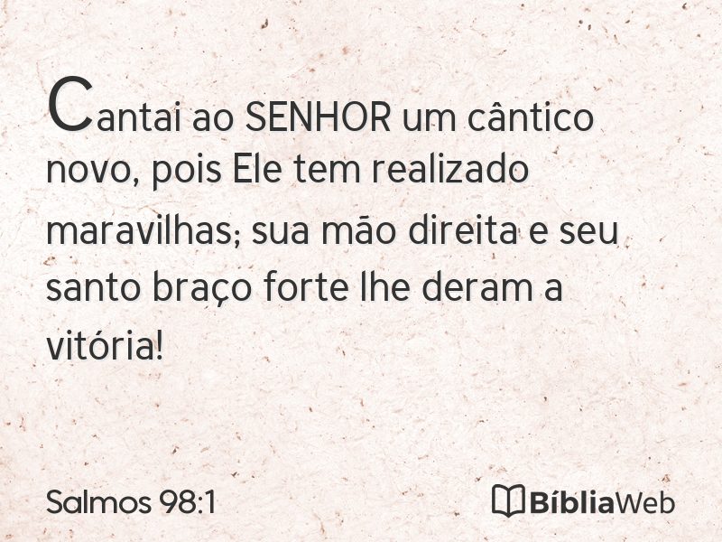 Salmos 98:1 em imagem para compartilhar