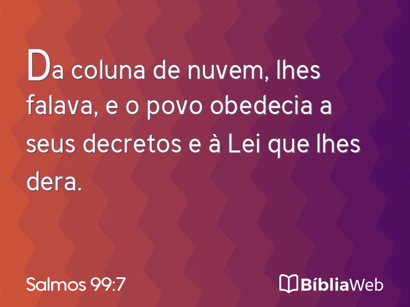 Salmos 99:7 em imagem para compartilhar