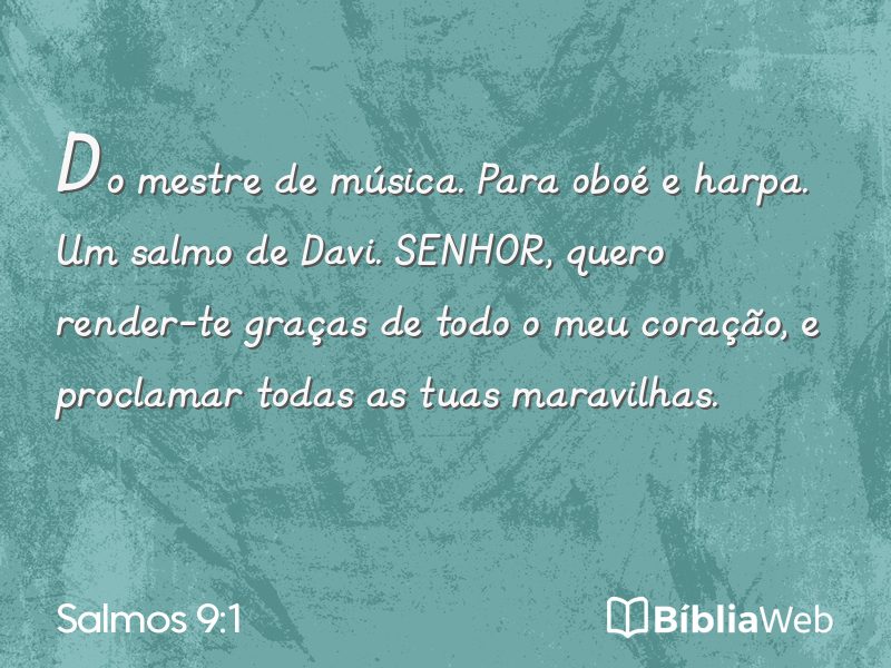 Salmos 9:1 em imagem para compartilhar