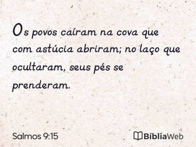 Salmos 9:15 em imagem para compartilhar