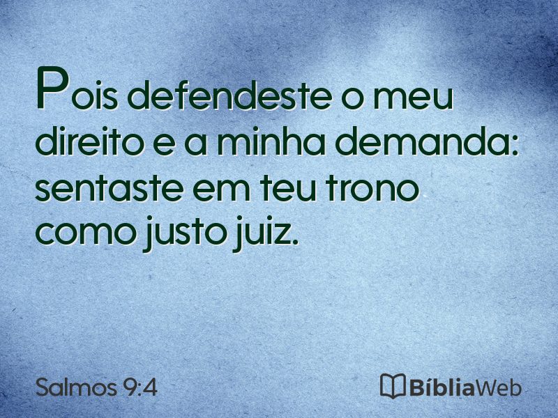 Salmos 9:4 em imagem para compartilhar