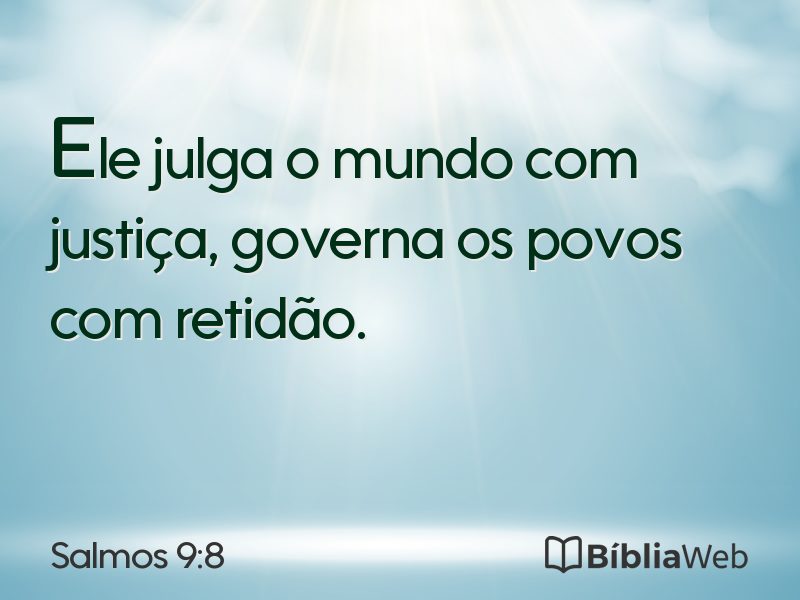 Salmos 9:8 em imagem para compartilhar