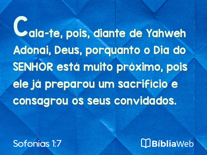 Sofonias 1:7 em imagem para compartilhar