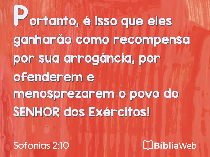 Sofonias 2:10 em imagem para compartilhar