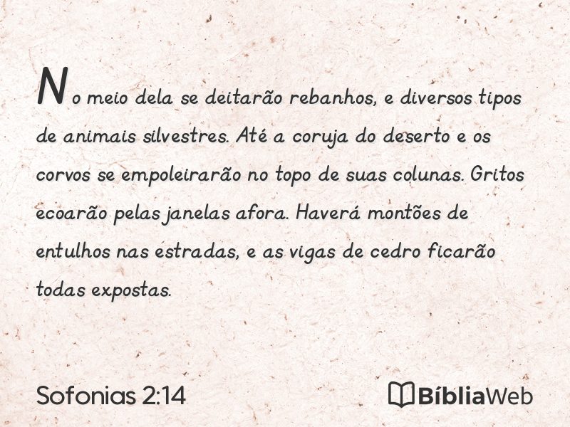 Sofonias 2:14 em imagem para compartilhar
