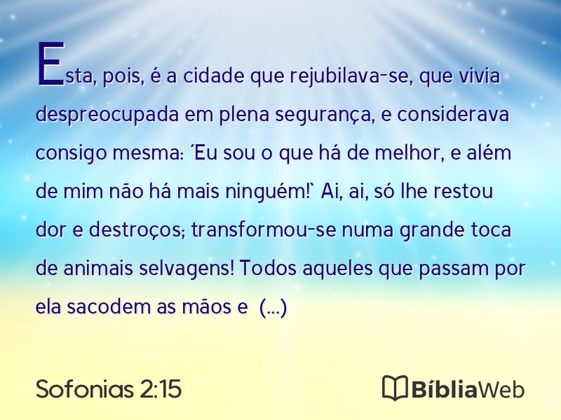 Sofonias 2:15 em imagem para compartilhar