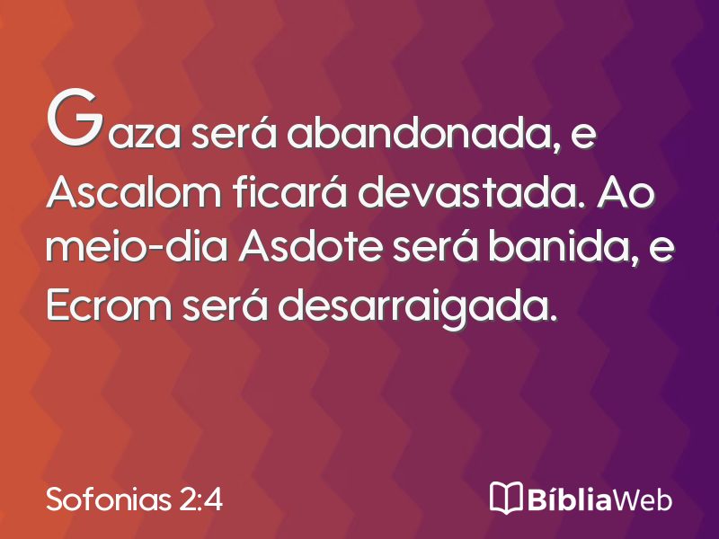 Sofonias 2:4 em imagem para compartilhar