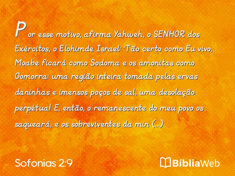 Sofonias 2:9 em imagem para compartilhar