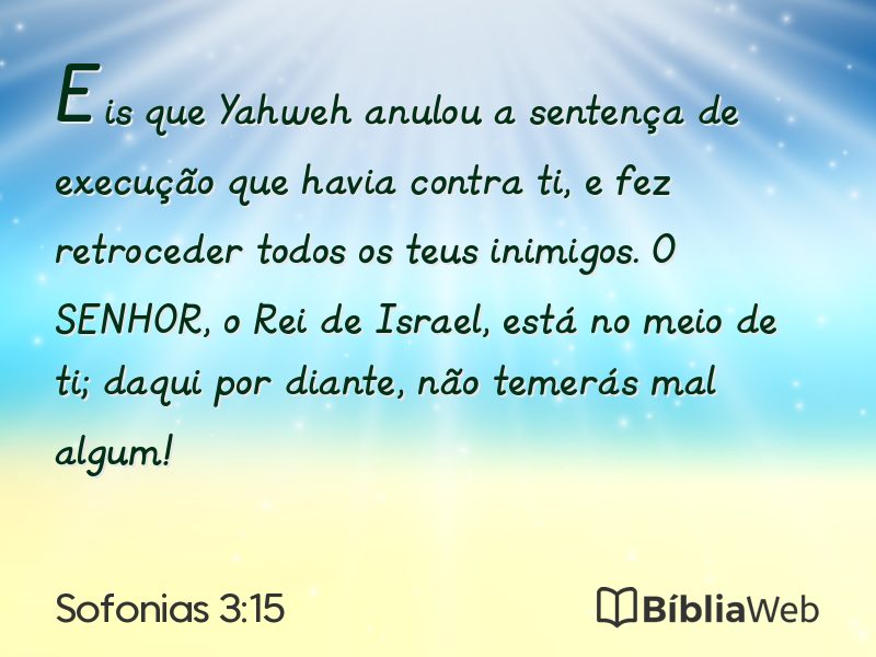 Sofonias 3:15 em imagem para compartilhar