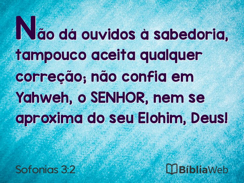 Sofonias 3:2 em imagem para compartilhar