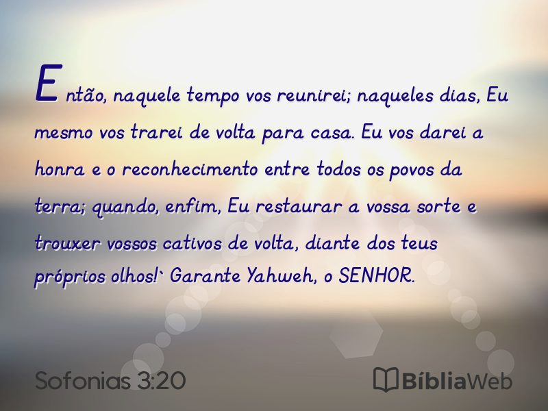 Sofonias 3:20 em imagem para compartilhar